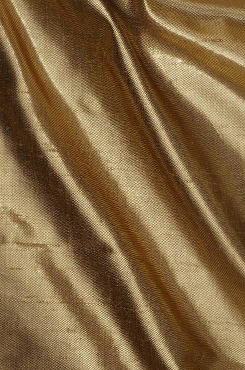 Golden Bronze Metallic Shantung Silk Fabric