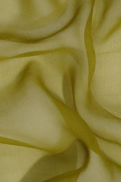 Golden Green Silk Georgette Fabric