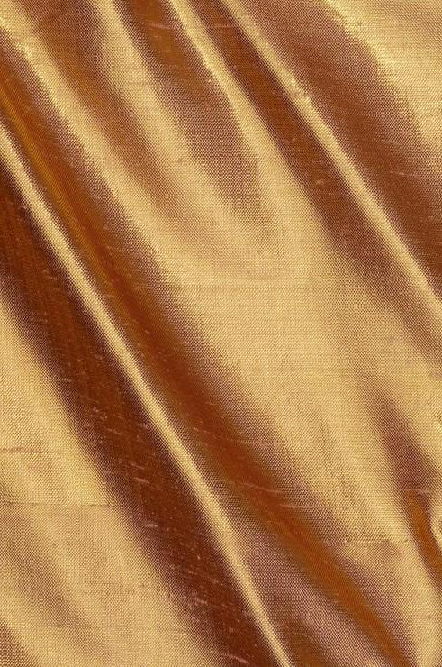 Golden Pink Metallic Shantung Silk Fabric