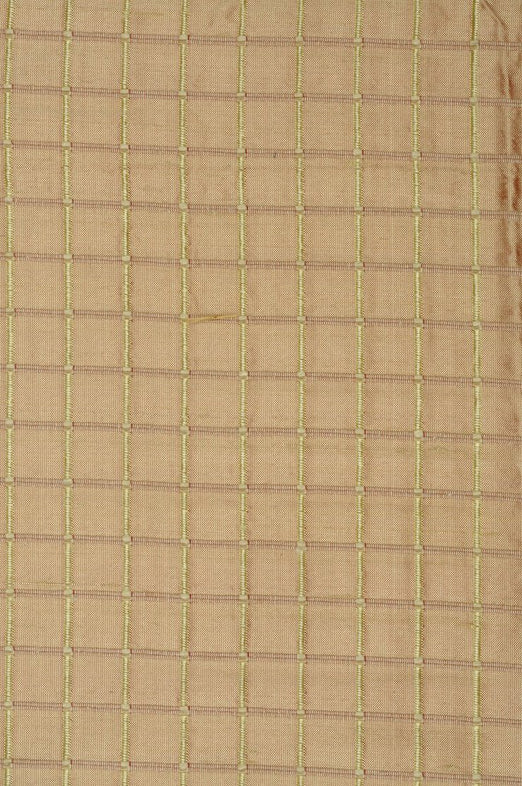 Golden Red Silk Shantung Windowpane 54" Fabric