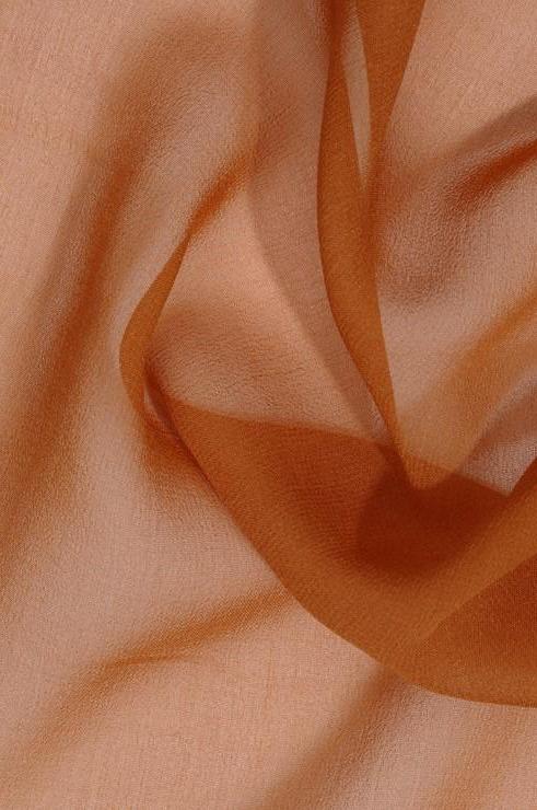 Golden Rust Brown Silk Georgette Fabric