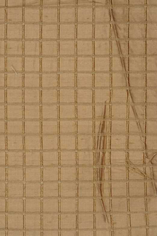 Golden Sand Silk Shantung Windowpane 54" Fabric