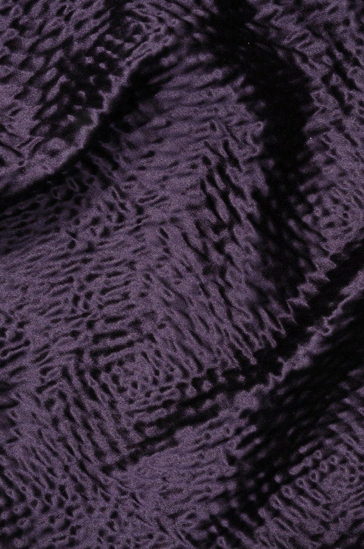 Grape Silk Hammered Satin Jacquard Fabric