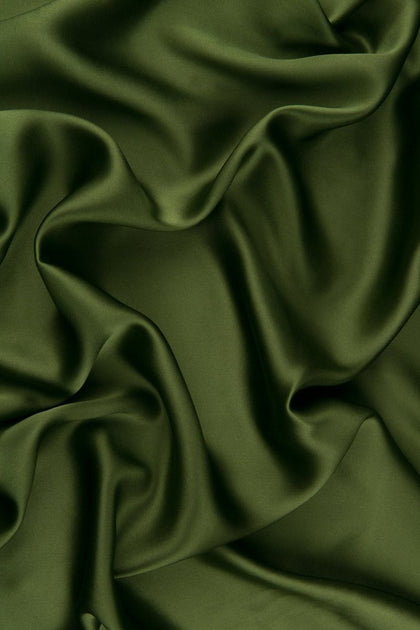 Grasshopper Green Charmeuse Silk Fabric By The Yard
