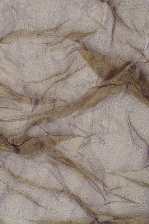 Green Spruce Lavender Shine Embroidered Organza Silk 143 Fabric