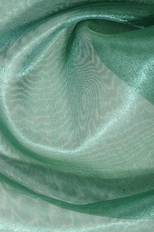 Green Spruce Metallic Organza Fabric