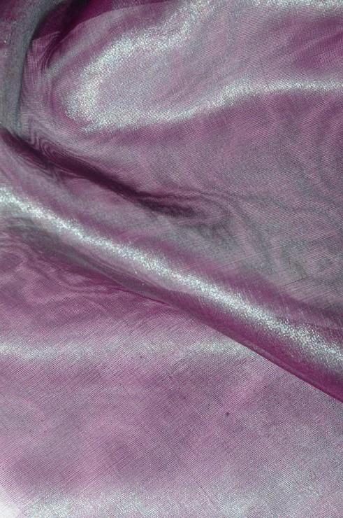 Green Spruce Lavender Shine Metallic Organza Fabric
