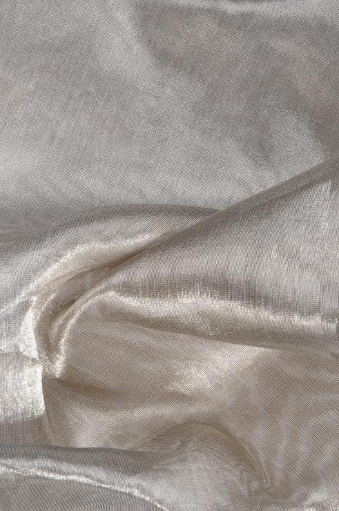 Grey Silver Metallic Organza Fabric
