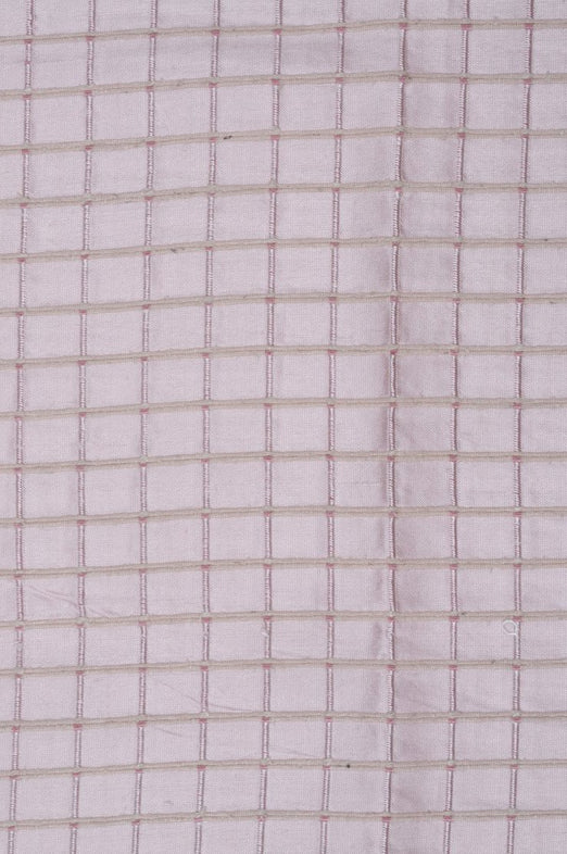 Heavenly Pink Silk Shantung Windowpane 44" Fabric