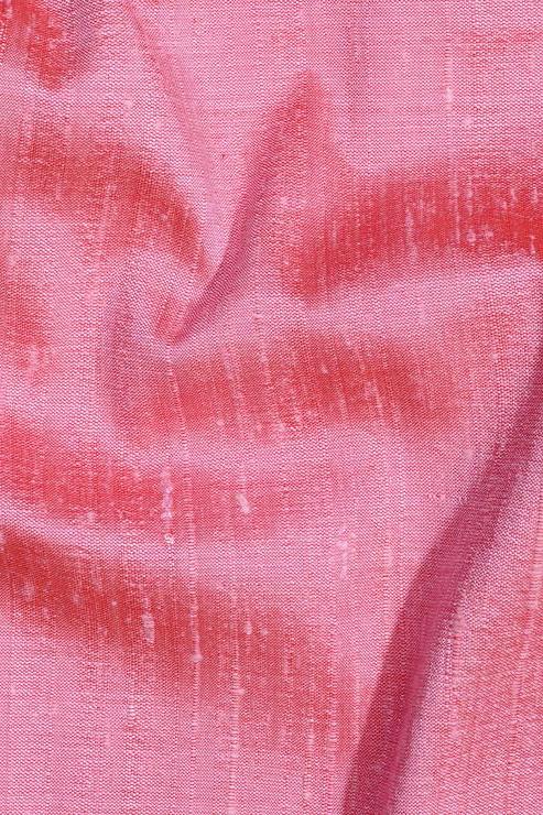 Hot Coral Pink Silk Shantung 54" Fabric