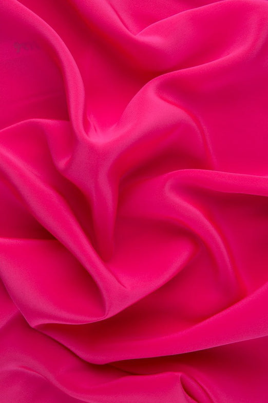 Hot Pink Silk Crepe de Chine Fabric