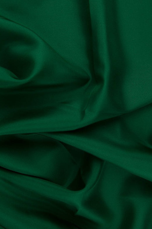 Hunter Green Habotai Silk Fabric