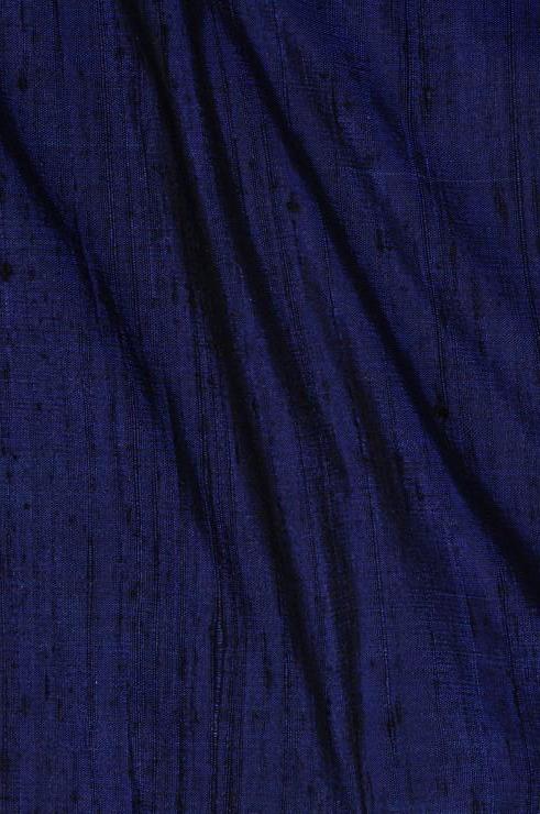Ink Blue Dupioni Silk Fabric