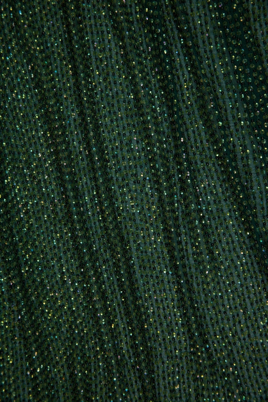 Yellow Green Sequins & Beads on Silk Chiffon Fabric