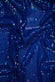 Blue Sequins & Beads on Silk Chiffon JEC-132-28 Fabric