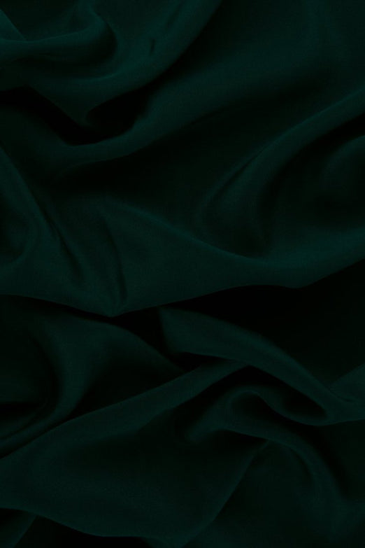 Jungle Green Silk Crepe de Chine Fabric