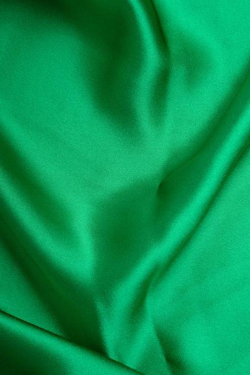 Bright Green Charmeuse Silk Fabric