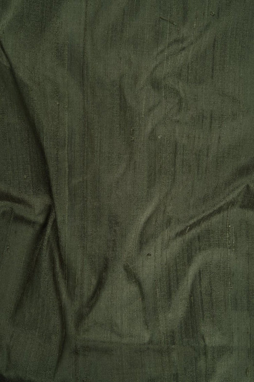 Kombu Green Dupioni Silk Fabric