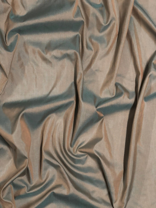 Iridescent Blue Gold Spun Silk Fabric