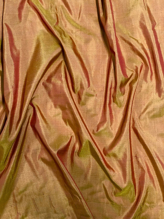 Iridescent Gold Spun Silk Fabric