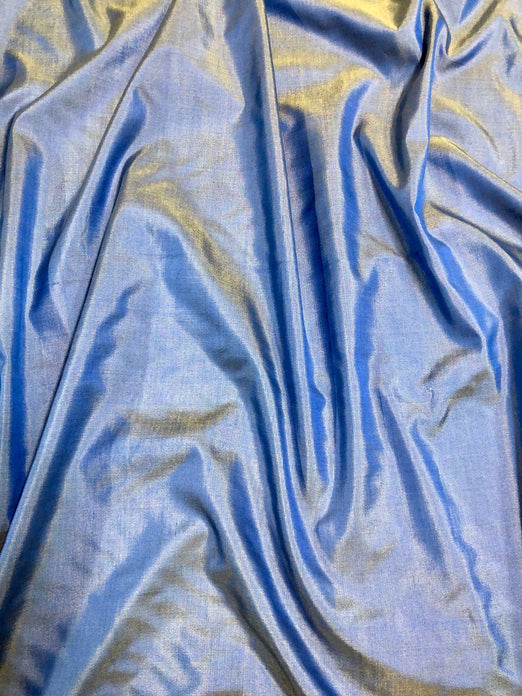 Iridescent Blue Spun Silk Fabric