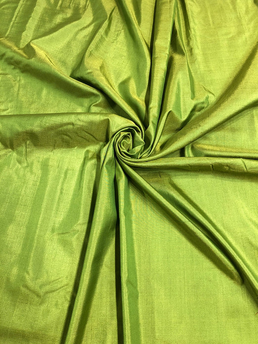 Bright Lime Spun Silk Fabric