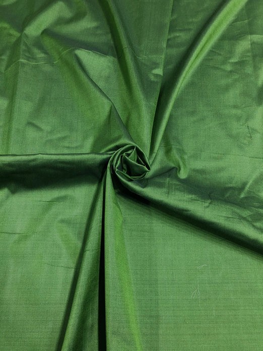Bottle Green Spun Silk Fabric