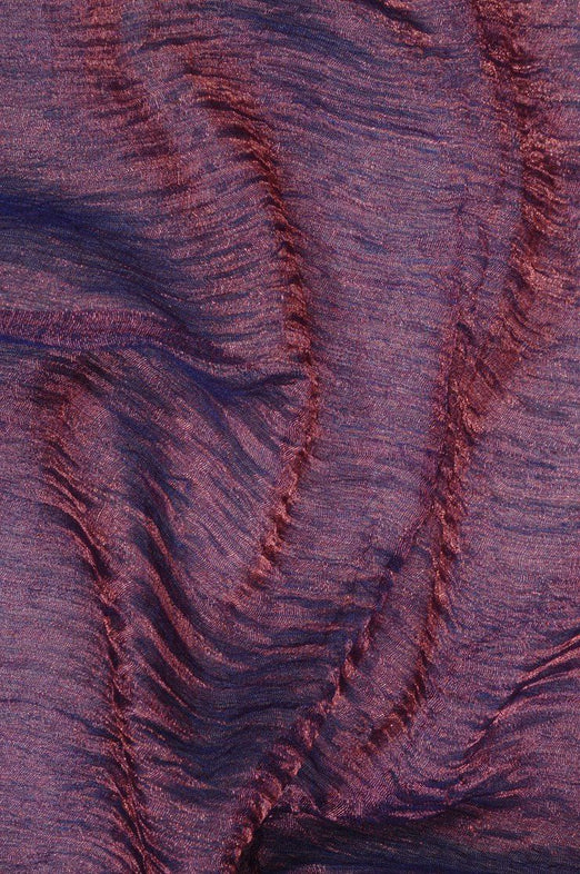 Lavender Blue Metallic Crushed Organza Fabric