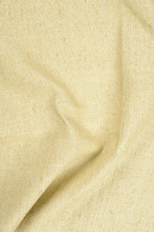 Lemon Curry Silk Linen (Matka) Fabric