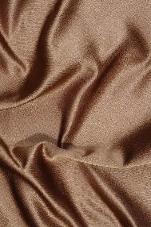 Light Coffee Brown Double Face Duchess Satin Fabric