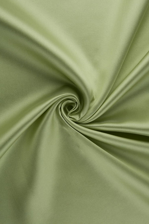Lime Cream Green Silk Wool Fabric
