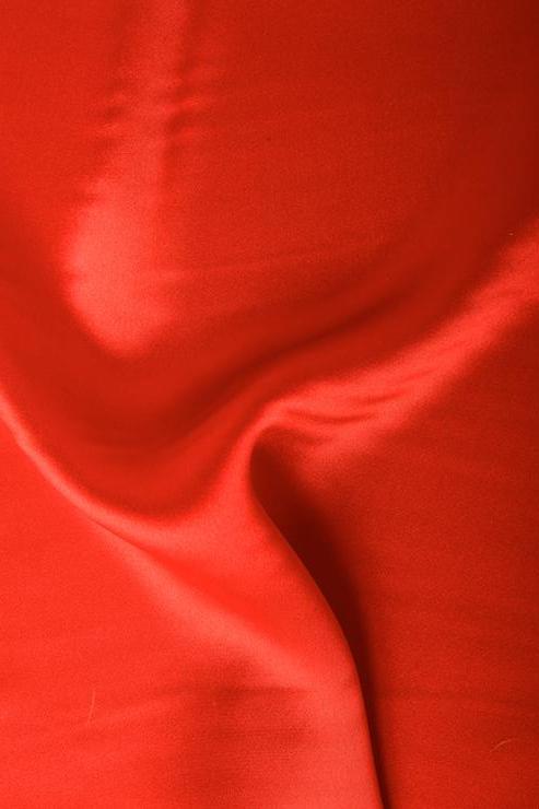 Lipstick Red Charmeuse Silk Fabric