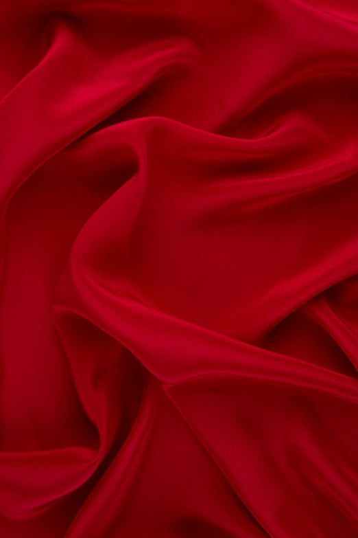Lipstick Red Silk Crepe de Chine Fabric