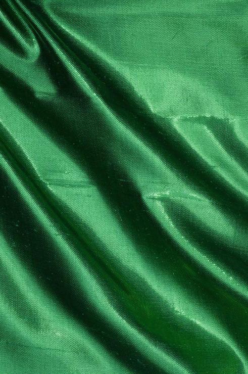 Green Metallic Shantung Silk Fabric