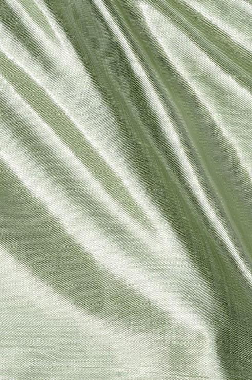Lime Cream Green Metallic Shantung Silk Fabric