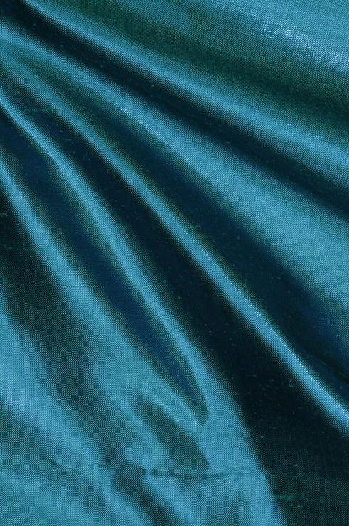 Deep Scuba Blue Metallic Shantung Silk Fabric