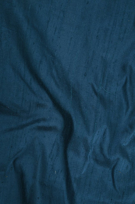Lyons Blue Dupioni Silk Fabric