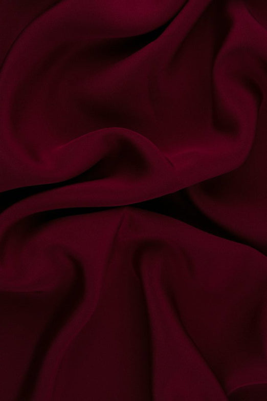 Maroon Silk 4-Ply Crepe Fabric
