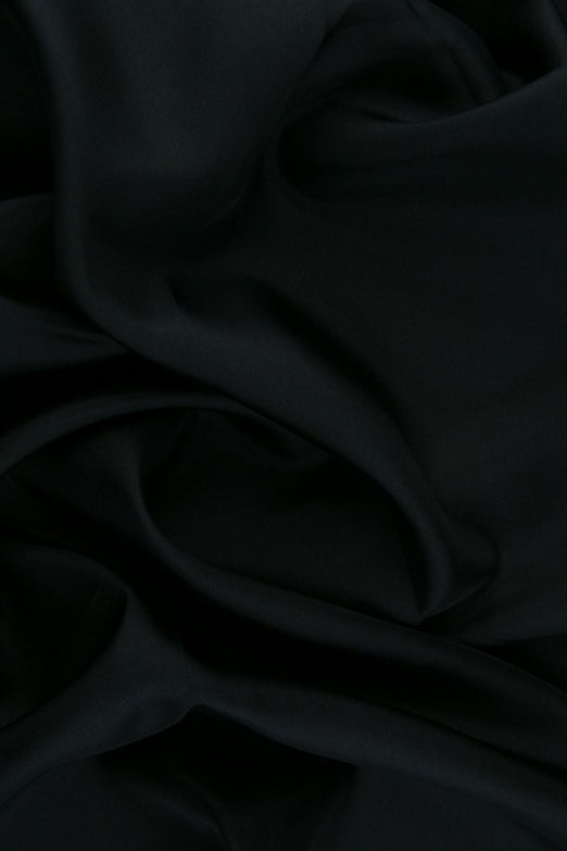 Midnight Habotai Silk Fabric