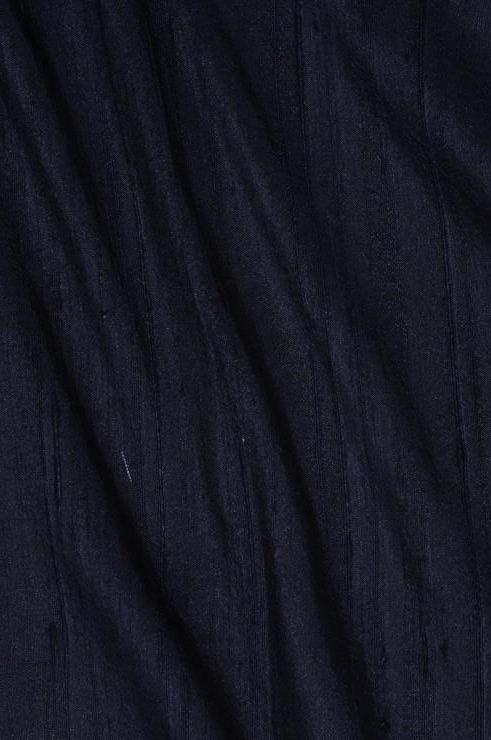 Midnight Navy Dupioni Silk Fabric