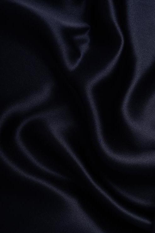 Midnight Navy Charmeuse Silk Fabric