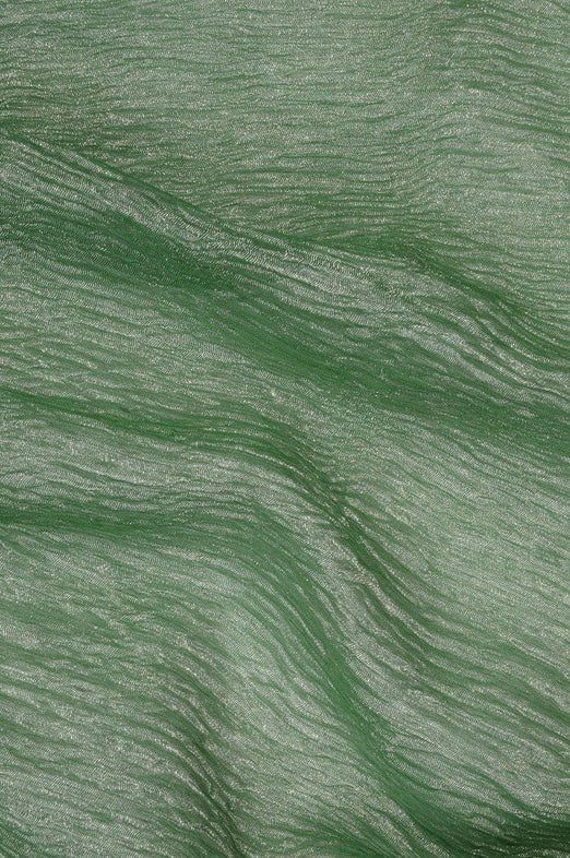 Mint Green Metallic Crushed Organza Fabric