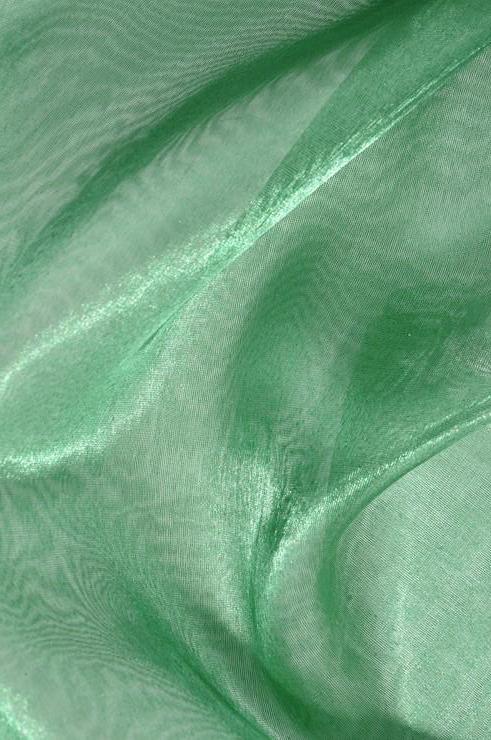 Mint Green Metallic Organza Fabric