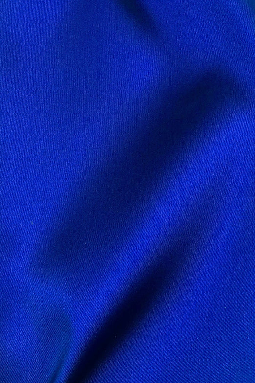 Blue Silk Blend Mikado Fabric