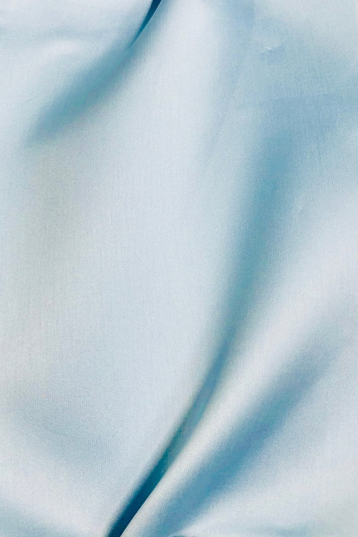 Sky Blue Silk Blend Mikado Fabric