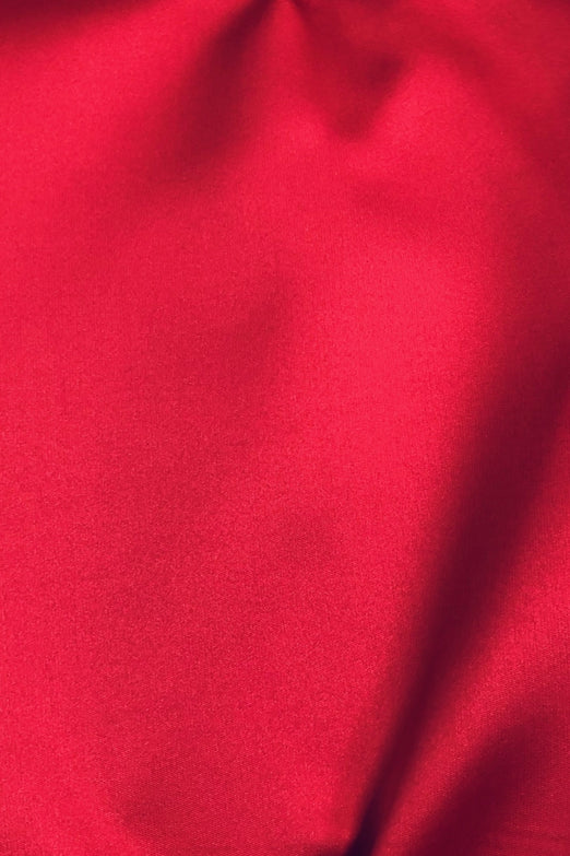 Lipstick Red Silk Blend Mikado Fabric