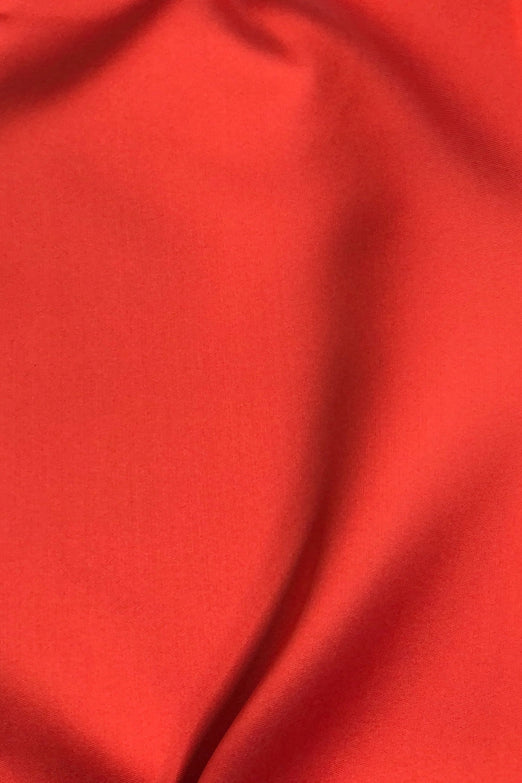 Red Orange Silk Blend Mikado Fabric