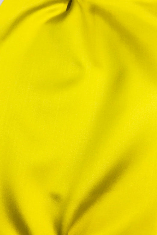 Yellow Silk Blend Mikado Fabric