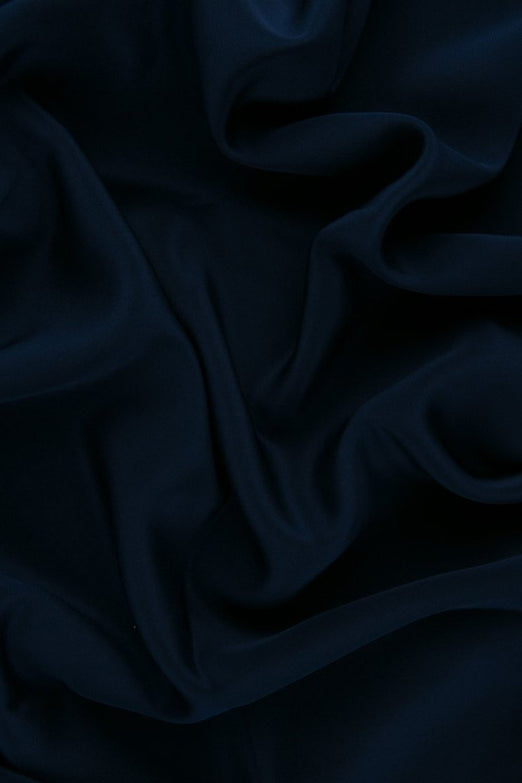 Navy Silk Crepe de Chine Fabric