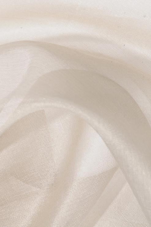 Oatmeal White Silk Organza Fabric